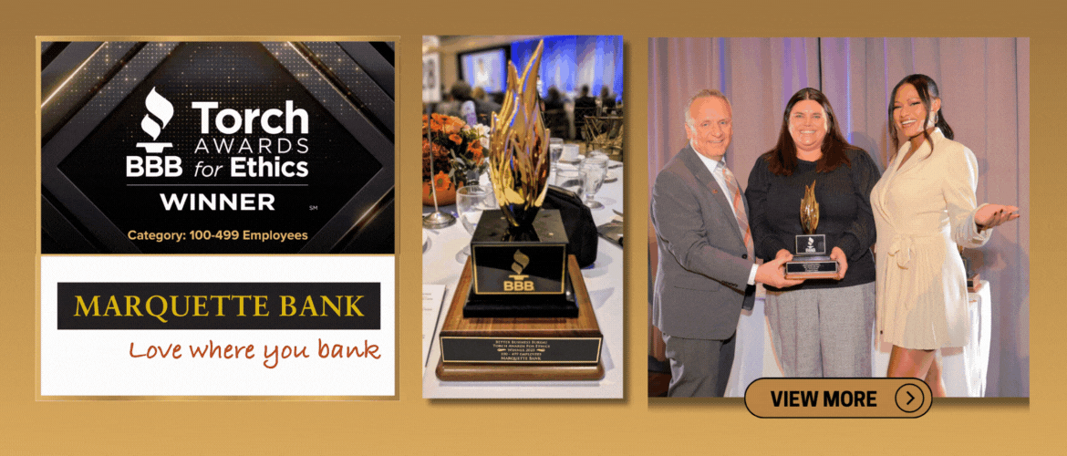 Marquette Bank Awarded 2025 BBB Torch Award